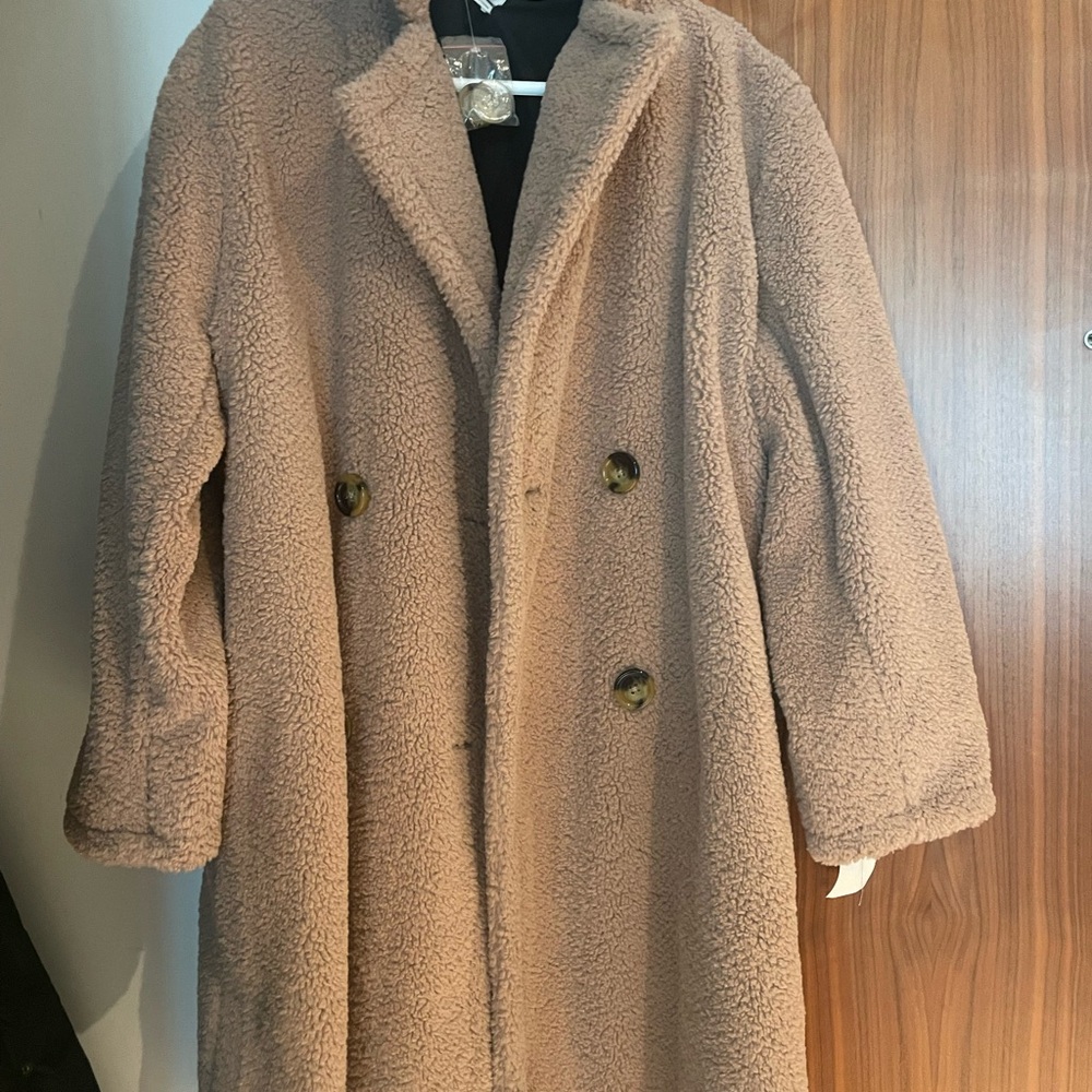 Urban Outfitters Women's Tan Teddy Coat